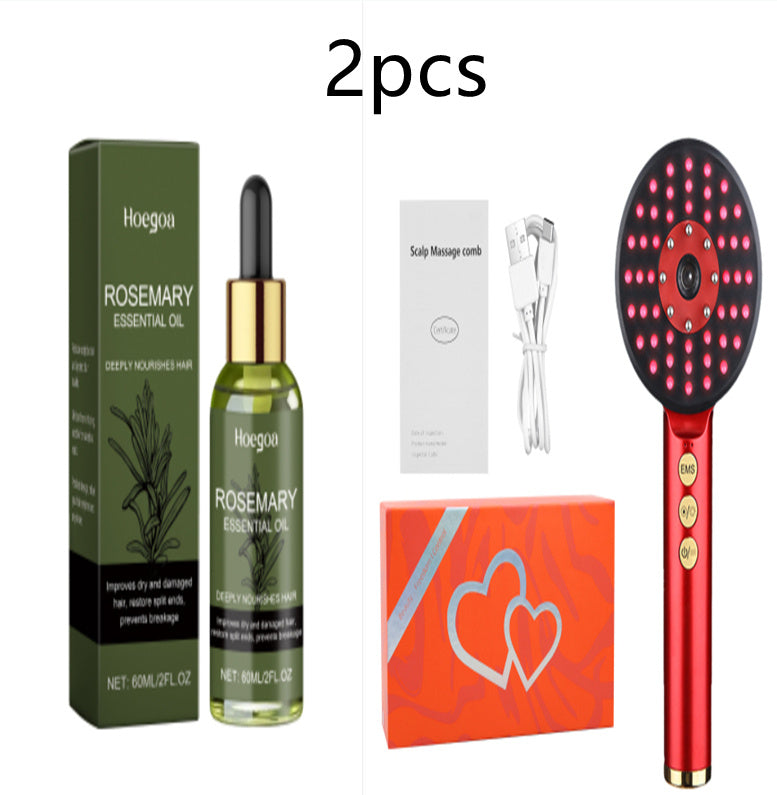 Scalp Massage Comb Red Light Hair Growth Device Nano Spray Set