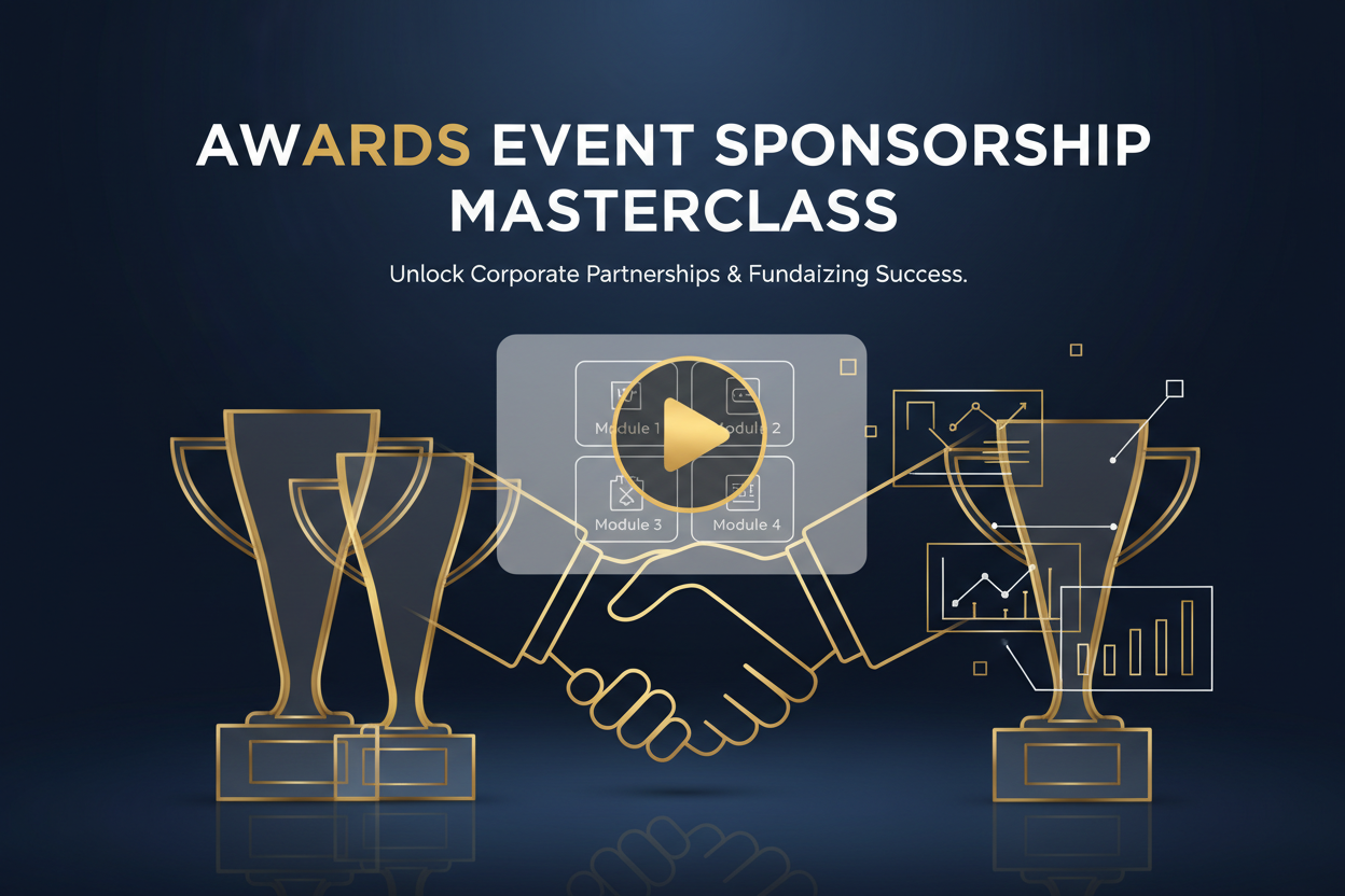 Awards Event Sponsorship Masterclass	Digital Course. A self-paced video course covering how to identify, pitch, and secure high-value corporate sponsorships for awards events and non-profits. Includes pitch deck templates.
