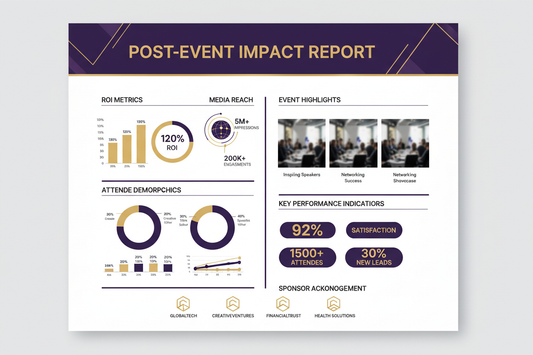 Post-Event Impact Report Design	Design Service. Creation of a professional, custom-designed report (PDF) for sponsors and stakeholders, detailing ROI, media reach, attendee demographics, and key highlights. (Leverages your Graphic Design skills).
