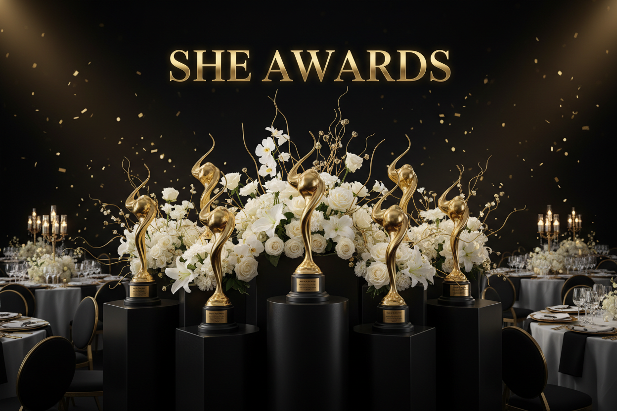 the "She Awards" is not visible enough